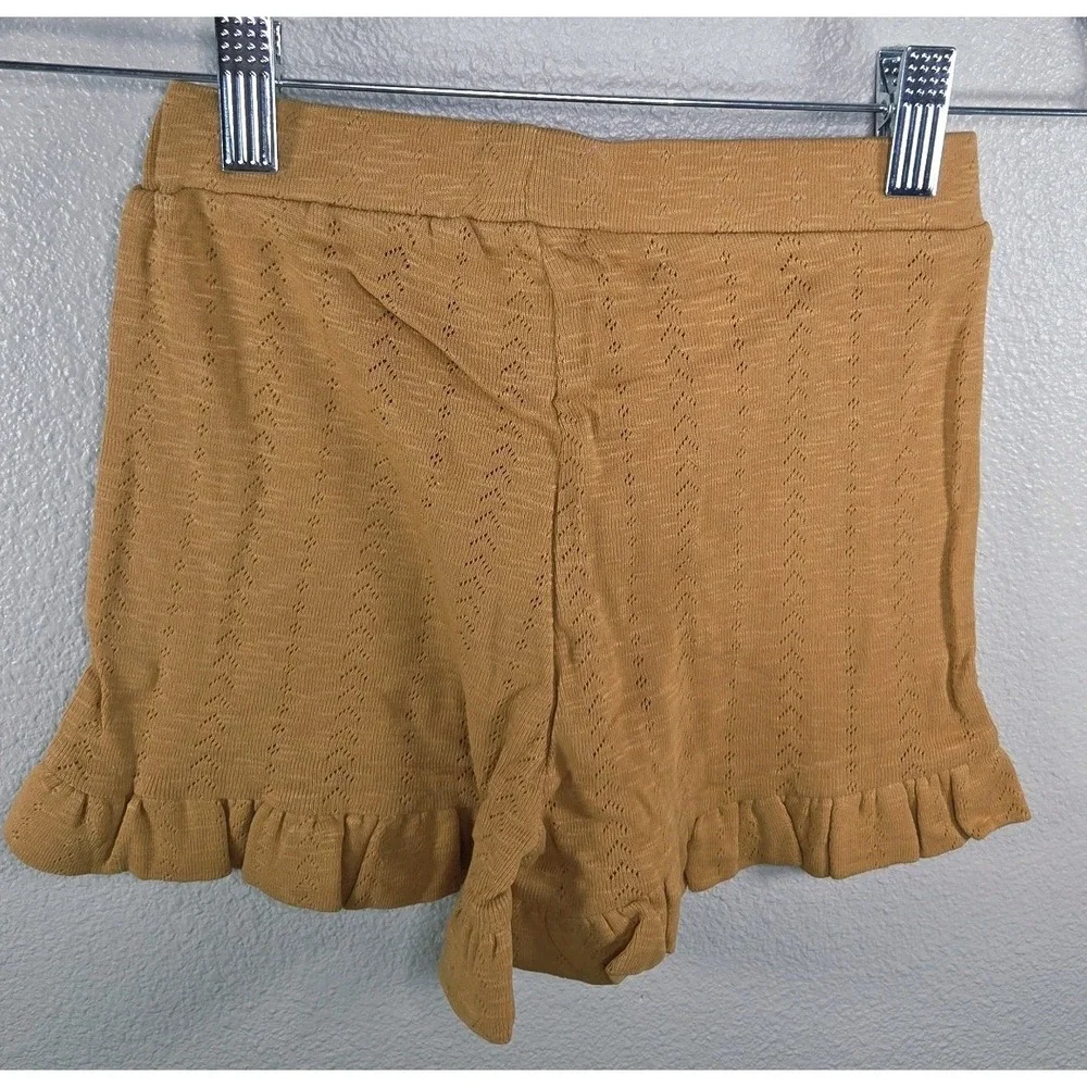 Kate Quinn Pointelle Ditsy Oatmeal Flower‎ Peplum Top & Ruffle Shorts Set 8Y NWT